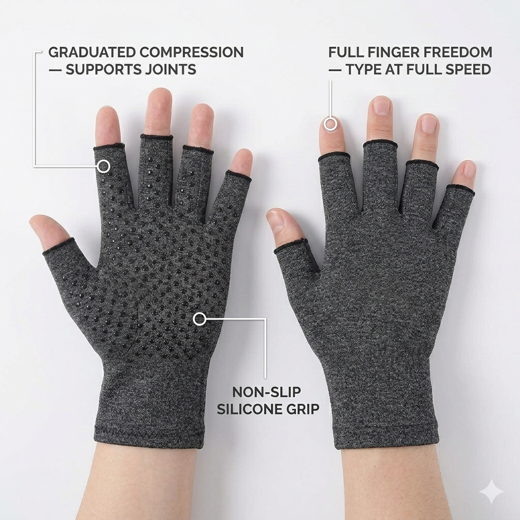 HandEase™ Fingerless Compression Gloves for Joint Pain Relief